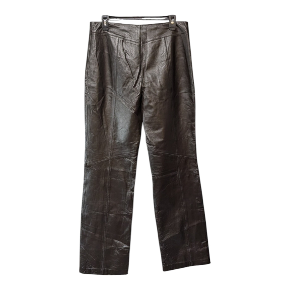 Nine West Dark Brown Leather Pants - Picture 2 of 5